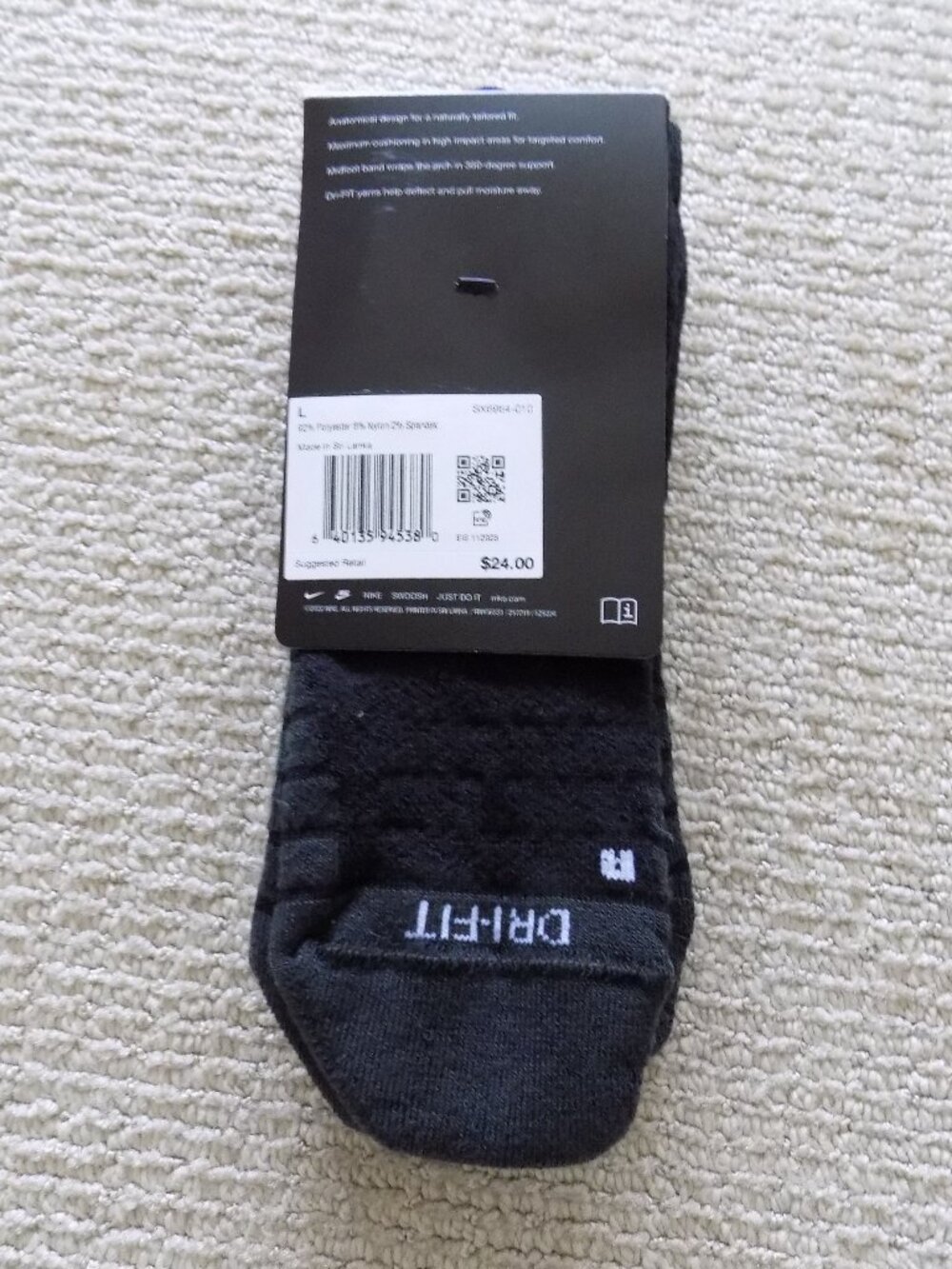 NWT MENS NIKE EVERYDAY MAX CUSHIONED NO SHOW SOCKS BLACK GREY WHITE #2 - Picture 3 of 3